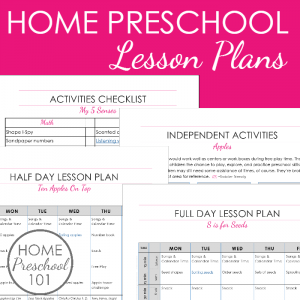 Printable Home Preschool Lesson Plans