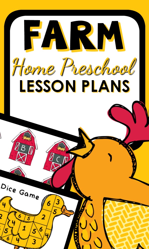 Home Preschool Farm Theme Activities with printable lesson plans, learning activities, play ideas and more