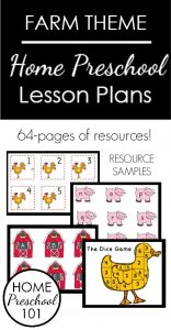 Farm Theme Home Preschool Lesson Plans