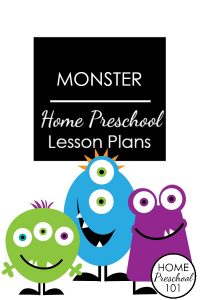 Monster Theme Home Preschool Lesson Plans-Printable lesson plans for a week full of hands-on learning inspired by not-so-scary monsters