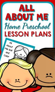 All About Me Theme Printable Lesson Plans and Activities for Home Preschool