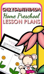 Home Preschool Lesson Plans based on the book Chrysanthemum by Kevin Henkes